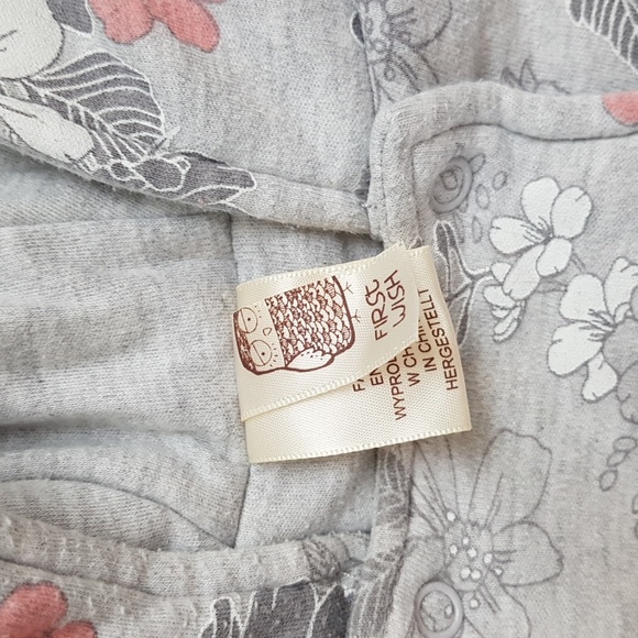 First Wish Floral Gray Bunting Snowsuit Size 3-6 months with Foldable Mittens - Picture 3 of 7